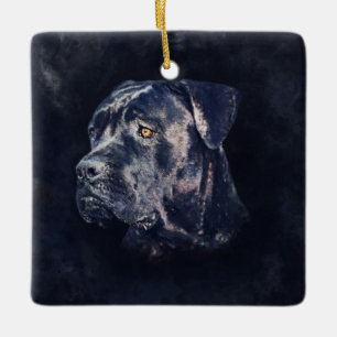 Ornement En Céramique Cane Corso - Portrait Mastiff italien