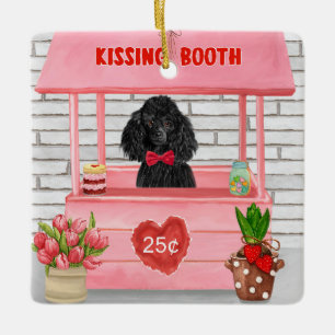 Ornement En Céramique caniche Chien Valentine's Day Kissing Booth