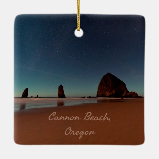 Ornement En Céramique Cannon Beach Oregon Haystack Rock (Dos)