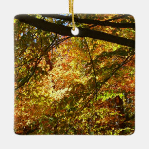Ornement En Céramique Canopée Feuilles d'automne I Jaune Automne Nature