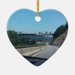 Ornement En Céramique Car Holiday Mountains