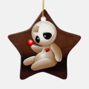 Ornement En Céramique Caricature de poupée vaudou en amour