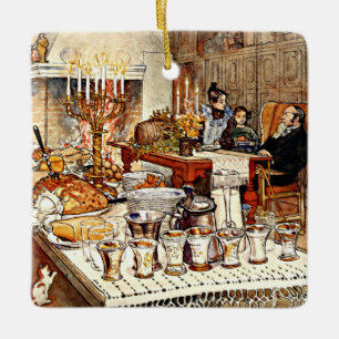 Ornement En Céramique Carl Larsson : Détail de Noël,
