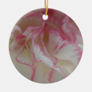 Ornement En Céramique Carnation blanche et rose Personnalisée Anniversai