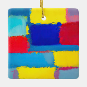 Ornement En Céramique "Carnaval de Cobalt" Art Abstrait