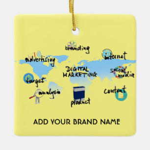 Ornement En Céramique Carré en céramique marketing numérique personna