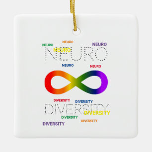 Ornement en céramique carré points de neurodiversi