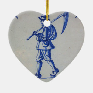 Ornement En Céramique Carreaux bleus Delft - Modèle
