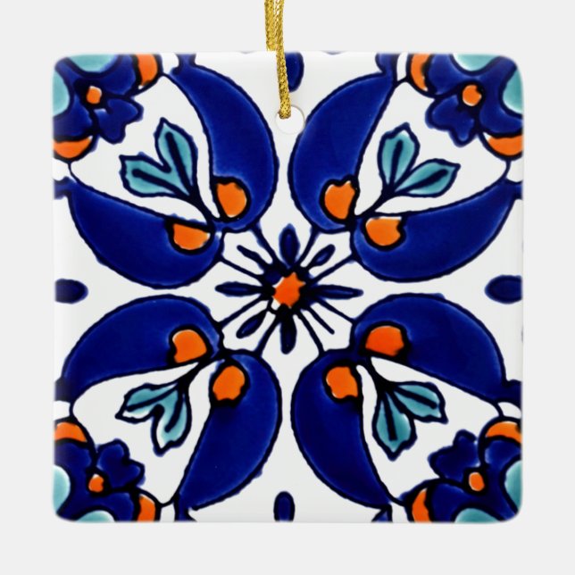 Ornement En Céramique Carrelage Talavera Mexicaine No 1 (Devant)