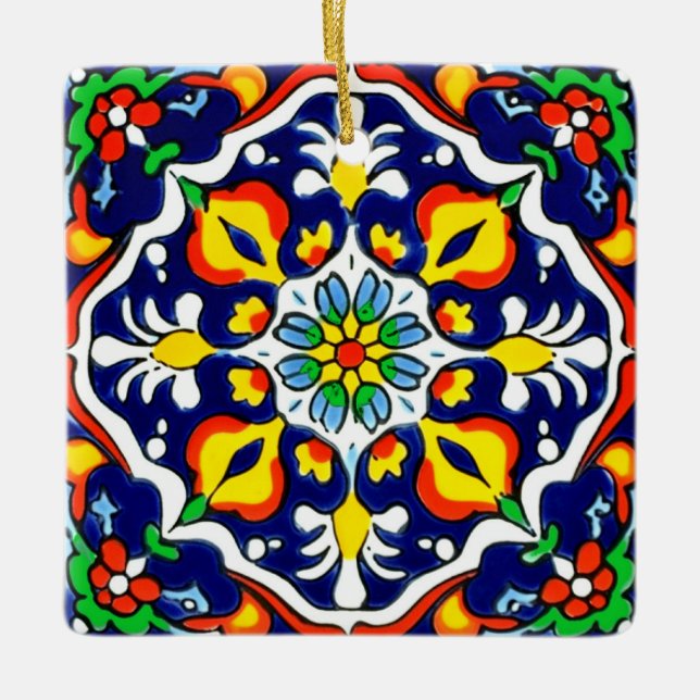 Ornement En Céramique Carrelage Talavera Mexicaine No 3 (Devant)