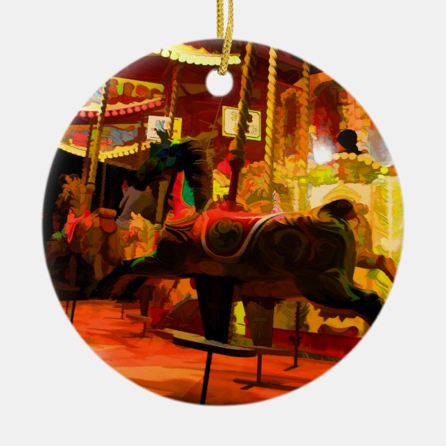 Ornement En Céramique Carrousel de minuit (Devant)