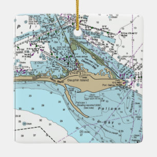 Ornement En Céramique Carte AL de l'île Dauphin
