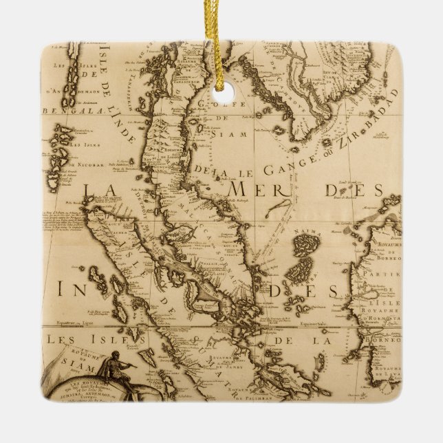 Ornement En Céramique Carte antique d'Asie du Sud-Est | 1687 (Devant)