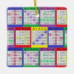 Ornement En Céramique Carte BINGO Noël cadeau de BINGO Lover