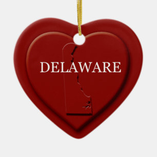 Ornement En Céramique Carte cardiaque Delaware Ornament de Noël