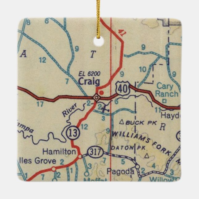 Ornement En Céramique Carte Craig CO 1945 (Dos)