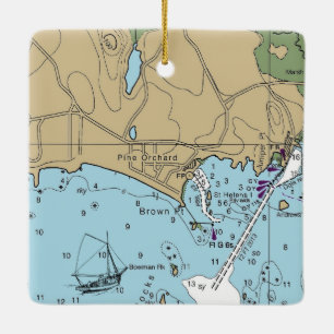 Ornement En Céramique Carte CT Pine Orchard Branford