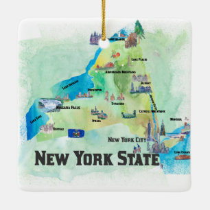 Ornement En Céramique Carte d'affiche de voyage de l'état des Etats-Uni