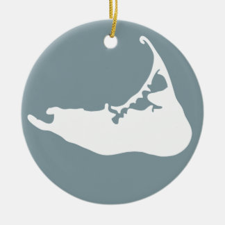 Ornement En Céramique Carte de blanc de Nantucket et de bleu de