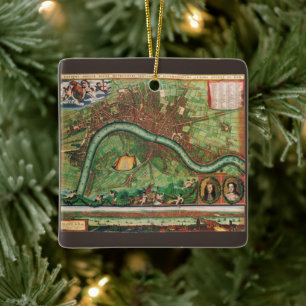 Ornement En Céramique Carte de la rue antique de Londres par Johannes de