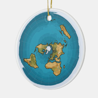 Ornement En Céramique Carte de la Terre plate
