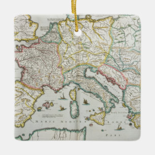 Ornement En Céramique Carte de l'empire de Charlemagne