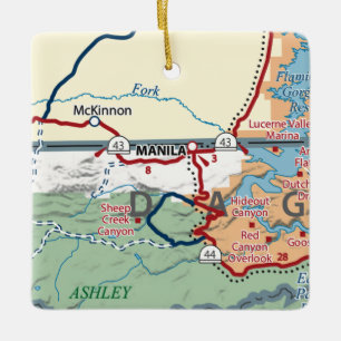 Ornement En Céramique Carte de l'UT de Manille