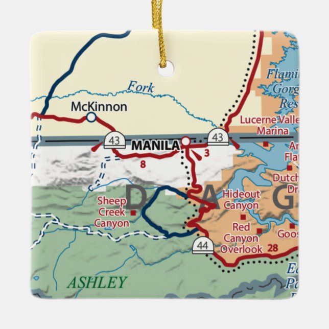 Ornement En Céramique Carte de l'UT de Manille (Devant)