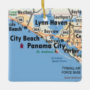 Ornement En Céramique Carte de Panama City Floride