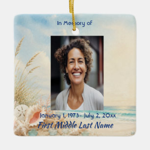 Ornement En Céramique Carte de prière commémorative de plage océan Photo