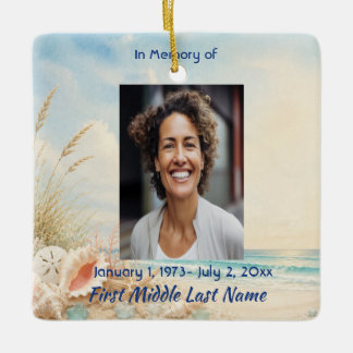 Ornement En Céramique Carte de prière commémorative de plage océan Photo