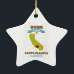 Ornement En Céramique Carte de Santa Clarita, la Californie - à la<br><div class="desc">La maison est où le coeur est - art de carte de Santa Clarita,  la Californie</div>