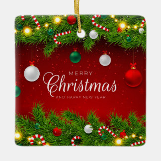 Ornement En Céramique Carte de vacances plat, taille : 4,25 po x 5,5 po,