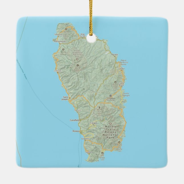 Ornement En Céramique Carte des Caraïbes (Dos)