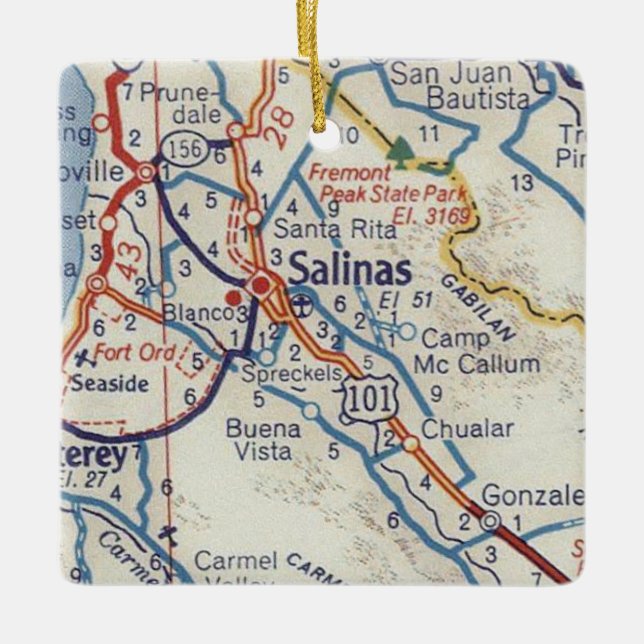 Ornement En Céramique Carte des Salinas CA 50 (Devant)