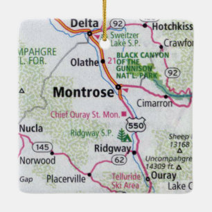 Ornement En Céramique Carte du CO de Montrose