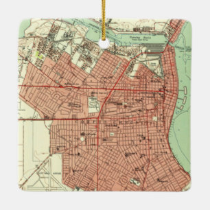 Ornement En Céramique Carte du Corpus Christi TX 1951