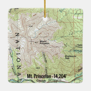 Ornement En Céramique Carte du mont Princeton Fourteener