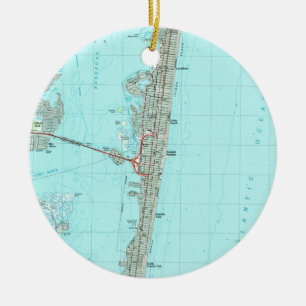 Ornement En Céramique Carte du parc marin et de la côte NJ (1989)