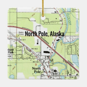 Ornement En Céramique Carte du Pôle Nord Alaska
