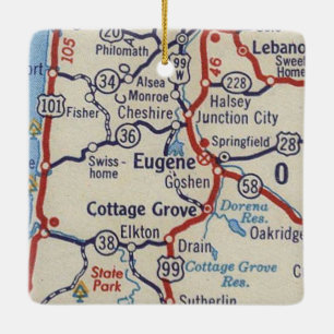 Ornement En Céramique Carte Eugène OU Vintage