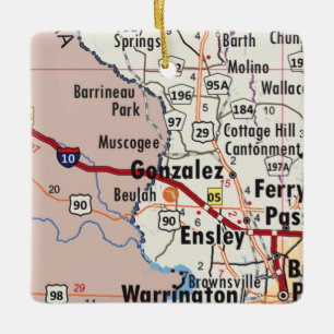 Ornement En Céramique Carte Gonzalez Florida