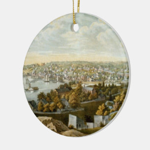 Ornement En Céramique Carte imagée vintage de Georgetown (1855)