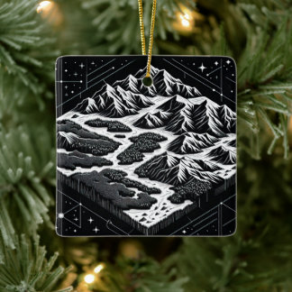 Ornement En Céramique Carte Magic Mountain