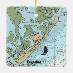 Ornement En Céramique Carte marine NJ Brigantine