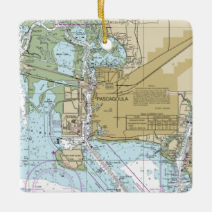 Ornement En Céramique Carte marine Pascagoula MS