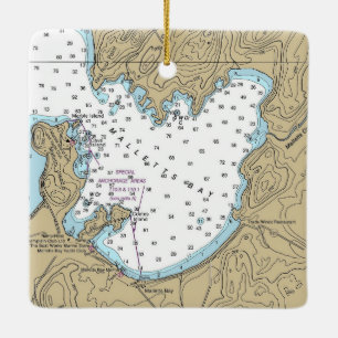 Ornement En Céramique Carte marine VT de Malletts Bay