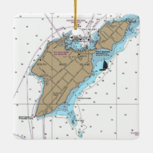 Ornement En Céramique Carte nautique de l'île de Bass Sud