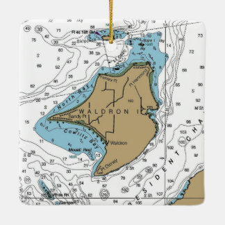 Ornement En Céramique Carte nautique de Waldron Island