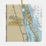 Ornement En Céramique Carte nautique Vero Beach Floride<br><div class="desc">Vero Beach Florida ornement de Noël réalisé avec carte nautique NOAA.</div>
